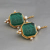 Elegant Vintage Geometric Pearl Pendant Drop Earrings Women Hanging Piercing Earring Wed Bridal Jewelry Gift - Image 4