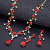 Elegant Collar 2 Pcs Sets Flower Necklace and Earrings for Women Jewelry Set Bridal Wedding Choker Necklace Set - Image 4
