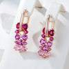 Pink And Red Gradient Stone Earrings For Women Rose Gold Color 28 10mm Zircon Jewelry Accessories - Image 5