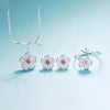 Silver Color Cherry Blossom Flower Cubic Zirconia Stone Jewelry Sets for Women Floral Necklace Bracelet Earring Ring Wedding Set - Image 13