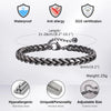 Vintage Mens Stainless Steel Bracelets, Double Layered Round Curb Chain Wristband, Oxidized Viking Punk Jewelry - Image 4