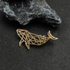Punk Style Hollow Lines Whale Stainless Steel Gold-plated Brooch, Black Suit Accessories, Wedding Matching Set - Image 6