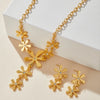 3pc/set Large Round Earrings Collar Necklace Set for Women Exaggerated PU Rope Chains Metal Geometric Pendant Necklace Jewelry - Image 9