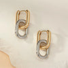 Stainless Steel Gold Color Geometric Square Hoop Earrings for Women Huggie Punk Hip-Hop Metal Round Circle Party Jewelry - Image 1
