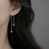 Silver Color Asymmetric Big Dipper Earrings for Women Zircon Long Tassel Chain Dangle Earrings Wedding Jewelry - Image 5
