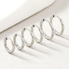 Stainless Steel Hoop Earrings Set Of 6 Simple Geometric Circle Design Chic Minimalist Style For Daily And Vacation - Image 3