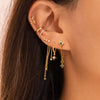 Cubic Zirconia Long Tassel Drop Earrings For Women Star Moon Chain Pendant Piercing Earring Korean Jewelry - Image 1