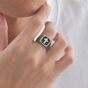 Stainless Steel Cross Rings For Men Silver Color Crack Zircon Rings Cross Signet Chunky Dainty Jewelry For Man - Image 3