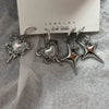 Simple Silver Color Star Earrings for Women Opal Stone Heart Hoop Earrings Punk Y2K Cute Daily Wear Jewelry Party Gifts - Image 5