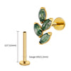 Titanium 16G Leaf Stud Earring Moss Agate Marquise Helix Conch Tragus Cartilage Piercing Jewelry - Image 11
