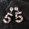 Skeds Korean Style 5 Numbers Pearl Crystal Flower Earrings For Women Camellia Elegant Lady Party Jewelry Ear Rings - Image 34