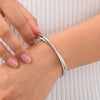 Stainless Steel Zircon Openable Bracelet for Women Girls Silver Color Simple Wrist Bracelets Jewelry Gifts - Image 1
