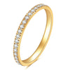 Full Small CZ Zircon Channel Setting Stainless Steel Engagement Rings for Women - Image 8
