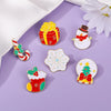 6 Styles Cartoon Christmas Theme Brooches Snowman Candy Canes Snowflake Stocking Shaped Enamel Pins Xmas Winter Badge - Image 2