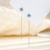 Blue Four-leaf Flower Ear Line Gentle Temperament Small Fresh Blue Lucky Flower Tassel Earrings Jewelry - Image 8