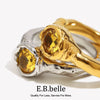 Women's Shiny Single Champagne Color Zircon Thin Rings Gold Plated Stainless Steel Jewelry Accessories - Image 1