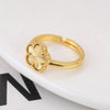 9-Color Minimalist Shell Stone Plant Flower Ring With Adjustable Opening For Women's Temperament Clover - Image 8