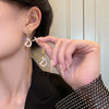 Letter D Asymmetric Long Tassel Zircon Earrings For Women Korean Sparkling Earrings Jewelry Party Gifts - Image 2