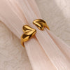 Stainless Steel Wave Rings for Women Gold Color Geometric Heart Rose Flower Wedding Ring Aesthetic Jewelry - Image 7