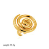 Stainless Steel Conch Croissant Glossy Spiral Twisted Chunky Open Rings for Women Summer Beach Holiday Jewelry - Image 12