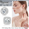Silver Halo CZ Heart Stud Earrings Round Earrings Set Classic Engagement Jewelry for Couples - Image 4