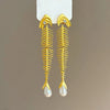 Fishbone Pearl Dangle Earrings for Women Vintage Drop Earrings Exaggerated Punk Versatile Elegant Jewelry Gifts - Image 6