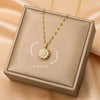 Rotation Spin Sunflower Stainless Steel Zircon Necklaces For Women Metal Crystal Necklace Party Birthday Gifts Jewelry - Image 4