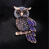 Light Full Rhinestone Owl Brooches For Women Lady Cartoon Blue Crystal Feather Alloy Animal Brooch Party Jewelry Suit Pin - Image 2