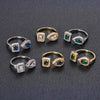 Geometric Shaped Cuff Opening Rings for Women Silver Color/Gold Color Noble Cubic Zirconia Ring Accessory Jewelry - Image 1