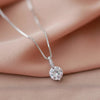 Minimalist Round Cubic Zirconia Pendant Necklace Women Silver Color/Gold Plated Box Chain Long Necklace Wedding Jewelry - Image 2