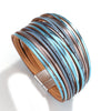 Simple Gold Silver Color Leather Bracelets For Women Boho Multilayer Strips Wide Wrap Bracelet Jewelry - Image 18