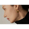 Statement Stainless Steel Geometric Hoop Earrings Jewelry for Women Metal Texture Earrings Golden Accessories - Image 4