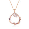 Long Chain Pendant Tear Drop Shinny Colorful Zircon Necklace Women Girl Wedding Birthday Gift - Image 1