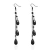 Black Crystal Waterdrop Earrings for Women Punk Asymmetric Star Moon Long Tassel Earring Girls Party Daily Wear Jewelry - Image 6