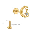 Titanium 16G CZ Moon Cartilage Earring Tiny Crescent Moon CZ Dangle Helix Tragus Conch Stud Ear Piercing - Image 15
