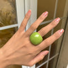 Hand Ornaments Exaggerated Acrylic Ring Classic Geometric Ring Candy Color Resin Big Dome Plain Ring Women - Image 5