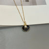 Colorful Shell Pendant Necklace with Imitation Pearl on Gold-Tone Chain - Image 4