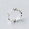Fancy Stars Adjustable Opening Rings Women Silver Plated Daily Wear Versatile Female Accessories Jewelry - Image 1