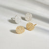Silver CZ Pave Disc Jewelry Set Adjustable Earrings Necklace Bracelet Ring, Women Jewelry - Image 4