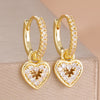 2PCS Light Heart Shaped Coloured Zircon Drop Earring For Women Temperament Gift Young Girls Statement Jewelry - Image 2