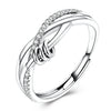 Silver Open Rings For Woman Iris Flower Cherry Feather Dog Horse Adjustable Cocktail Rings Party Jewelry - Image 24
