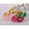 Colorful Resin Stainless Steel Round Y2K Hoop Earrings Daily Wear Ear Charm Jewelry Gift - Image 6