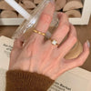 Silver Open Finger Ring Golden Clear CZ Square Droplet Geometric Punk For Women Jewelry Gift - Image 3