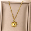 Stainless Steel Geometric Necklace For Women Sun Sunflower Pendant Clavicle Chain Aesthetic Jewelry Accessories - Image 18