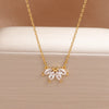 Simple Stainless Steel Horse Eye Zircon Necklace Elegant Crystal Collarbone Chain For Women Jewelry Accessories - Image 8