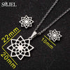 Stainless Steel Lily Flower Necklace Set with Matching Earrings and 45 cm Chain - Image 11