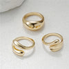 3Pcs/Set Gold Color Smooth Geometric Open Rings Set For Women Exaggerated Metal Irregular Thick Chunky Ring Jewelry Gift - Image 29