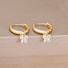 2Pcs 12 Constellation Birthstone Little Gold Plated Ear Hoop Earrings Cubic Zirconia Butterfly Pendant Party Wedding Jewelry - Image 6
