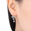 Silver Cute Bee Daisy Earrings Design Dainty Ear Loops for Women Party Birthday Gifts Jewelry - Image 4