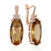 30 10mm Brown Stone Drop Earrings For Women Rose Gold Color Big Zircon Jewelry Accessories - Image 1